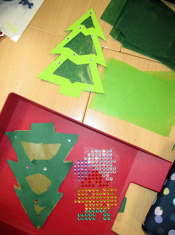 Tannenbäume wurden gebastelt