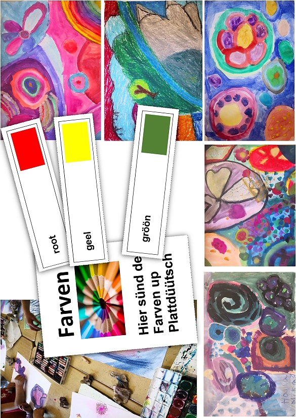 Die Kinder lernen zum Beispiel die Wörter für Farben.