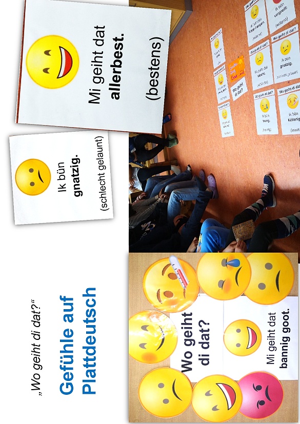 Die Kinder lernen die Wörter für Gefühle.